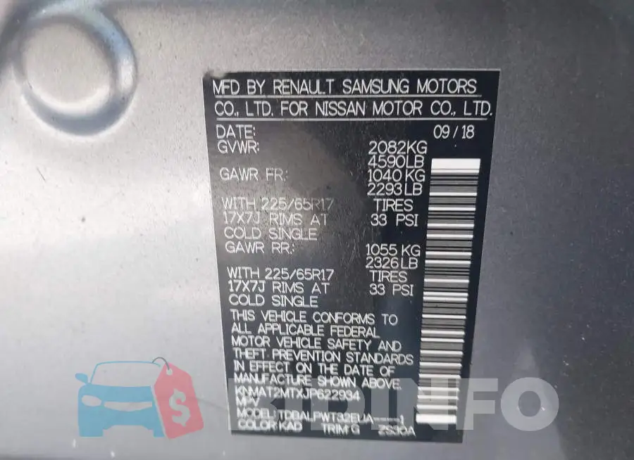 KNMAT2MTXJP622934 Photo# 9