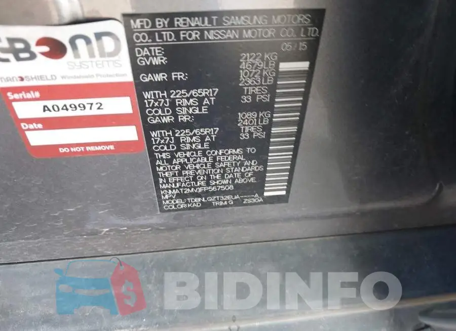KNMAT2MV1FP567508 Photo# 9