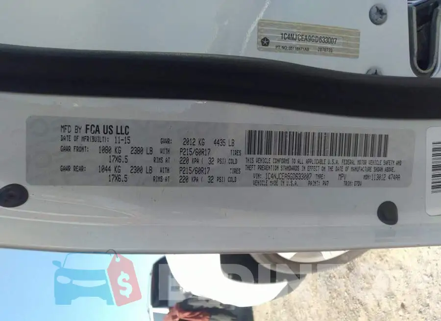 1C4NJCEA9GD633007 Photo# 9