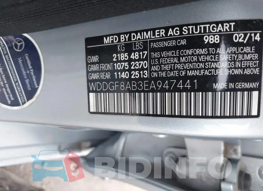 WDDGF8AB3EA947441 Photo# 9