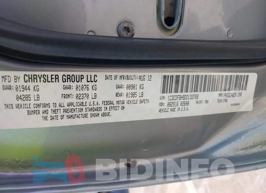 1C3CDFBH9DD133768 Photo# 9