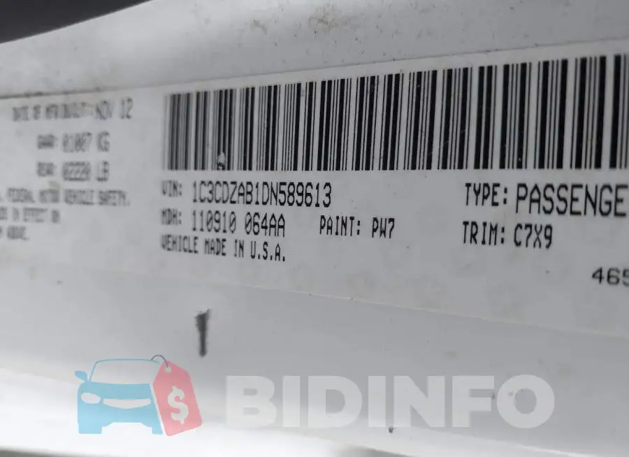 1C3CDZAB1DN589613 Photo# 9