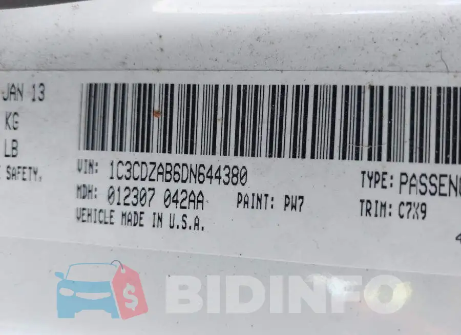 1C3CDZAB6DN644380 Photo# 9