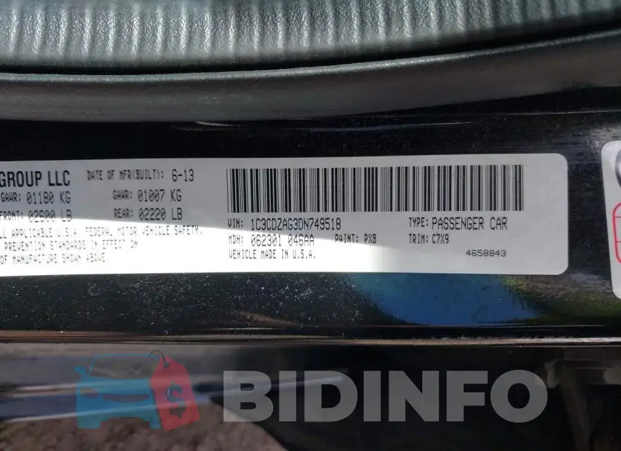 1C3CDZAG3DN749518 Photo# 9