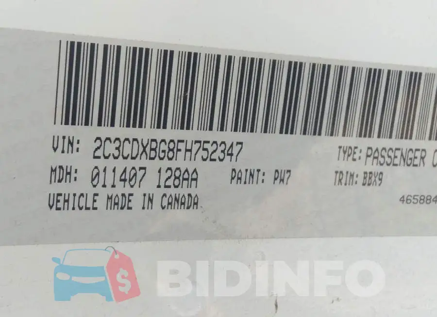 2C3CDXBG8FH752347 Photo# 9