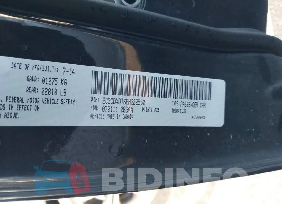 2C3CDXDT6EH322552 Photo# 9