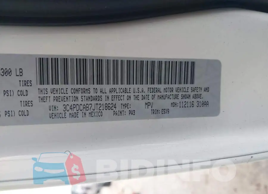 3C4PDCAB7JT218624 Photo# 9