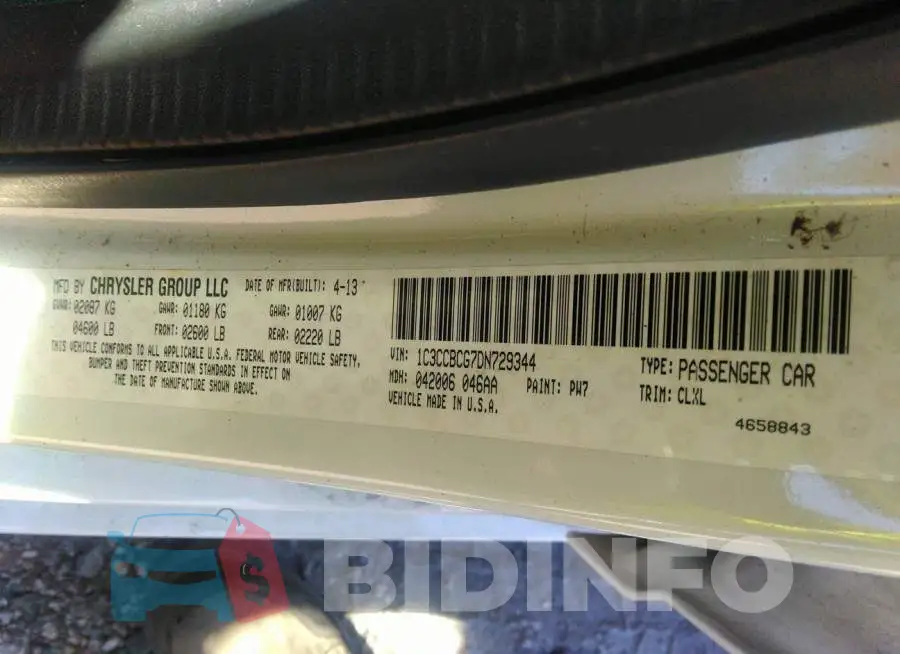 1C3CCBCG7DN729344 Photo# 9