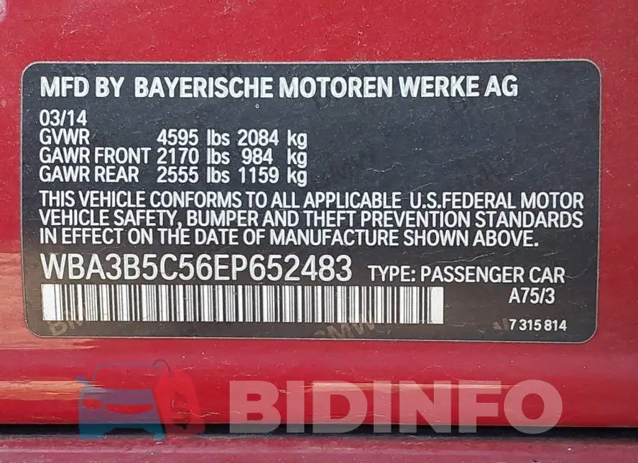 WBA3B5C56EP652483 Photo# 9