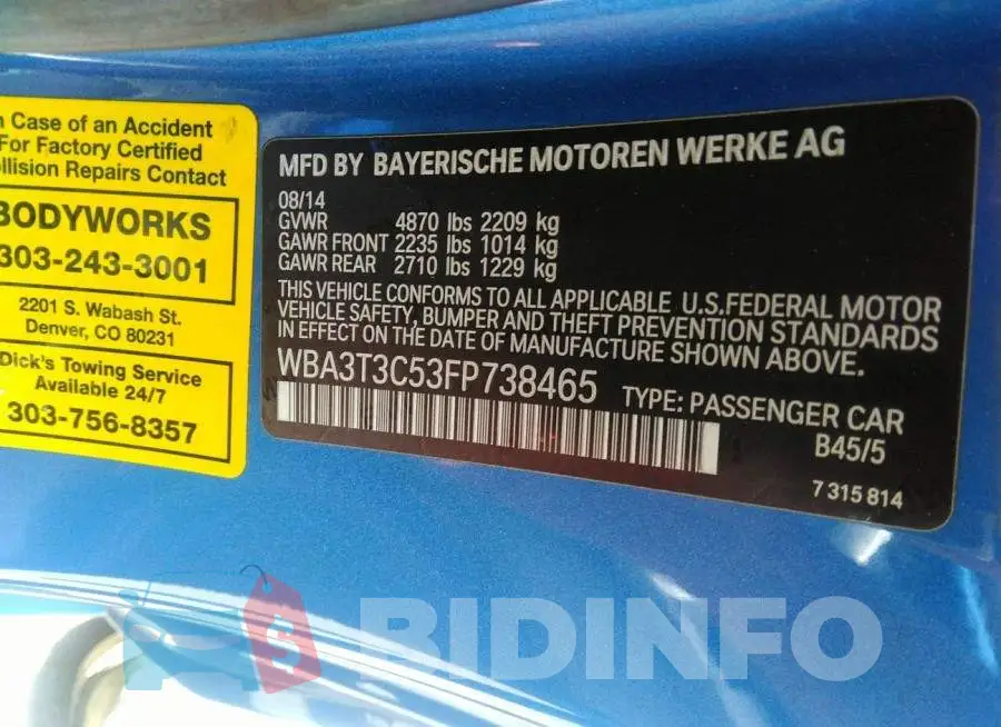 WBA3T3C53FP738465 Photo# 9