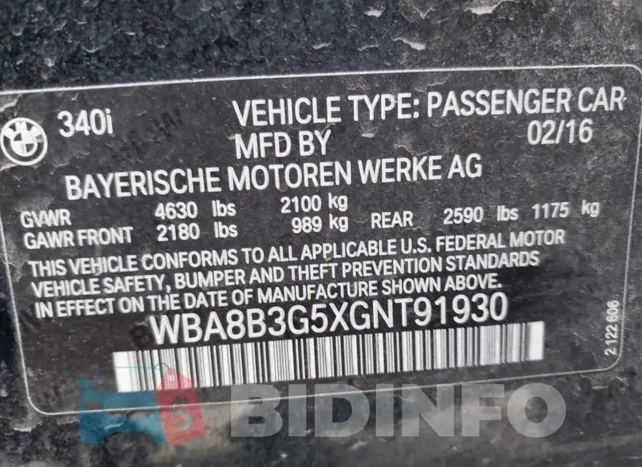 WBA8B3G5XGNT91930 Photo# 9