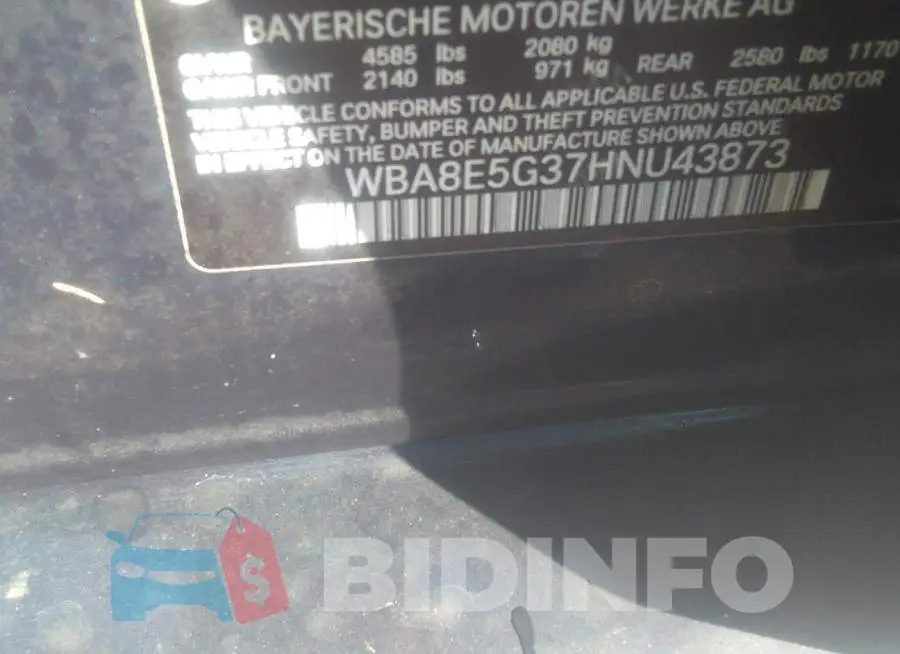 WBA8E5G37HNU43873 Photo# 9