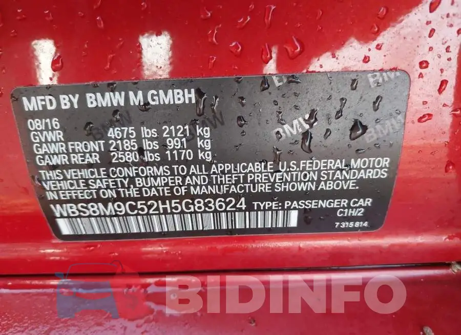 WBS8M9C52H5G83624 Photo# 9
