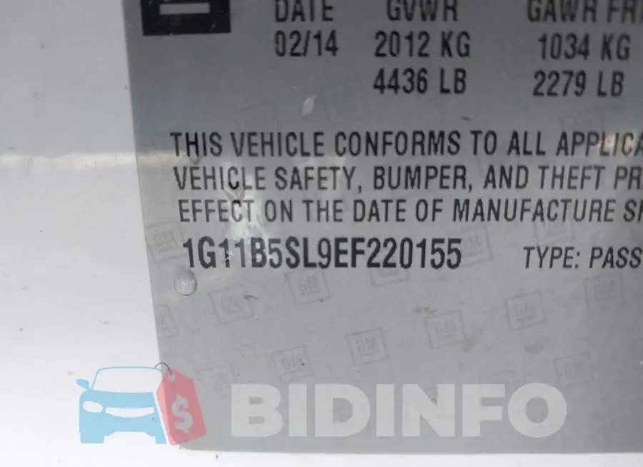 1G11B5SL9EF220155 Photo# 9