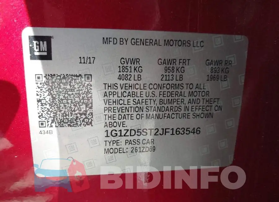 1G1ZD5ST2JF163546 Photo# 9