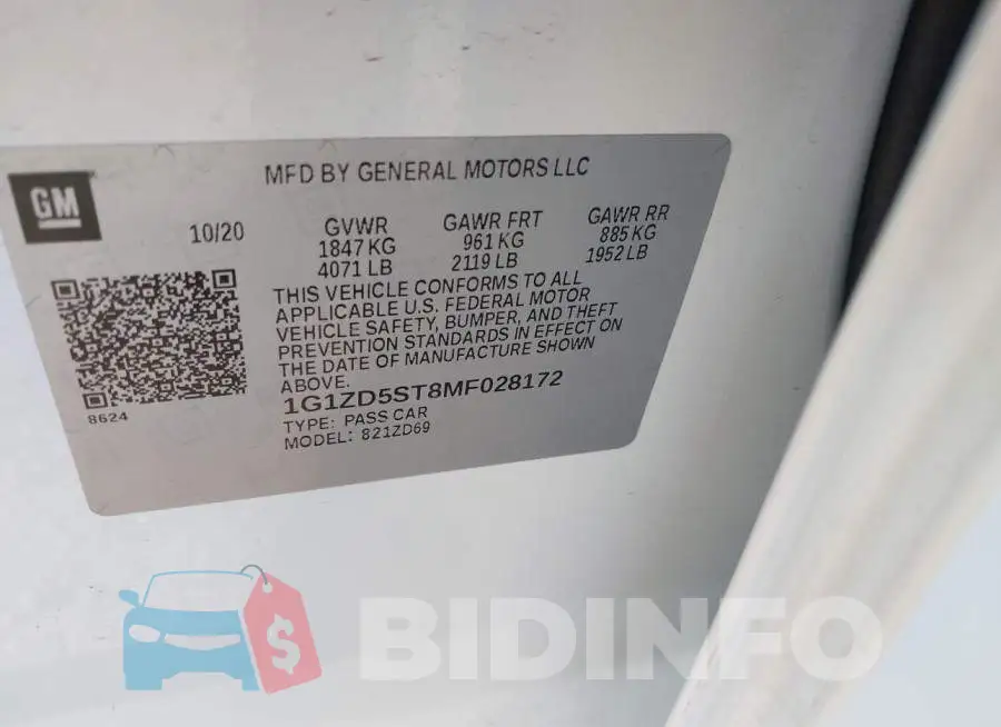 1G1ZD5ST8MF028172 Photo# 9
