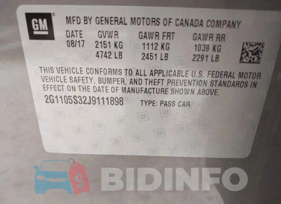 2G1105S32J9111898 Photo# 9