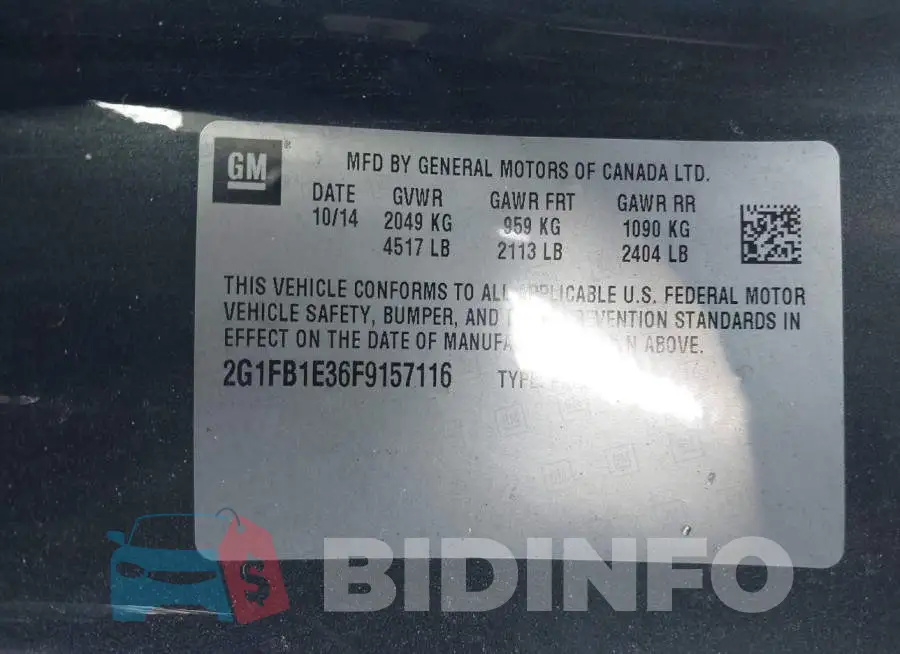 2G1FB1E36F9157116 Photo# 9