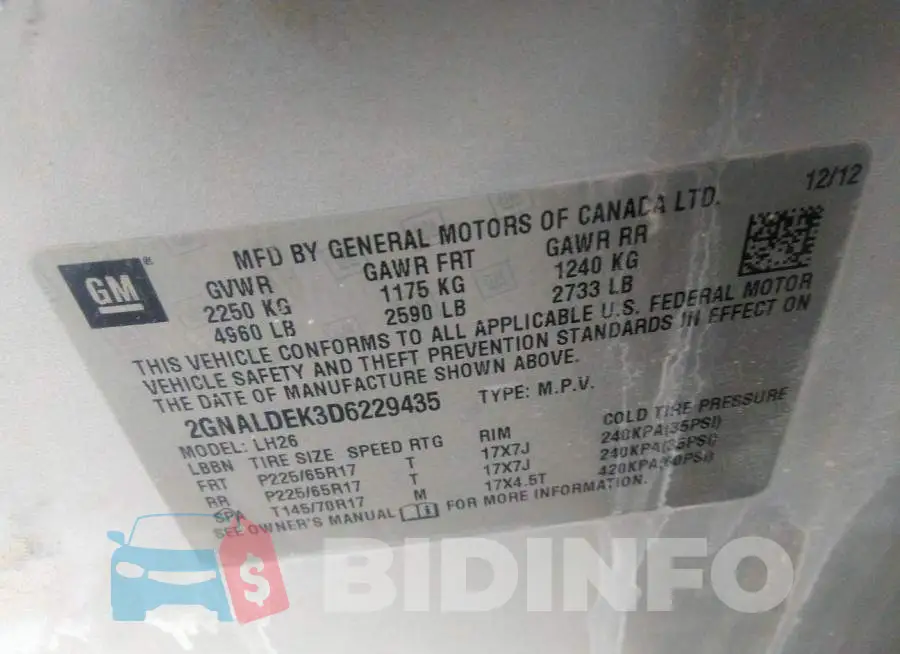 2GNALDEK3D6229435 Photo# 9