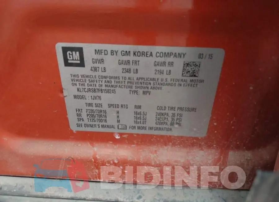 KL7CJRSB7FB158245 Photo# 9