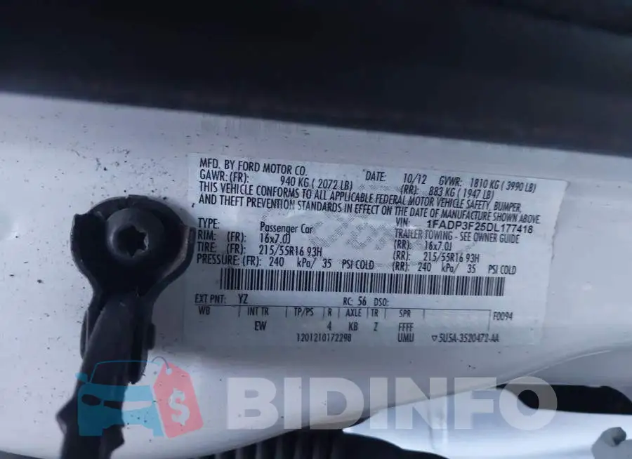 1FADP3F25DL177418 Photo# 9