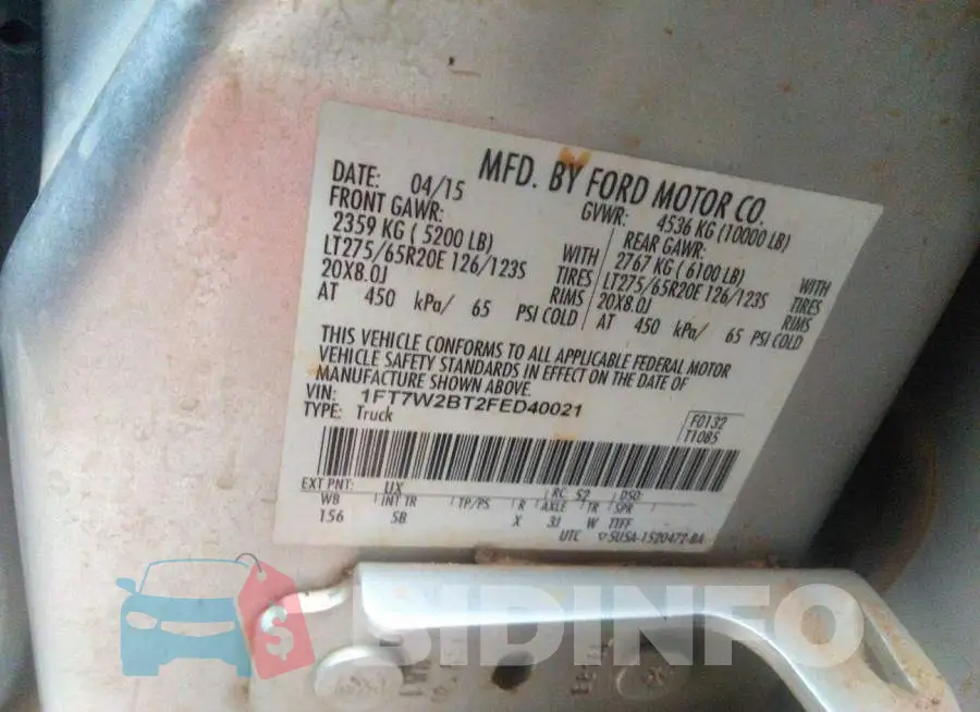 1FT7W2BT2FED40021 Photo# 9