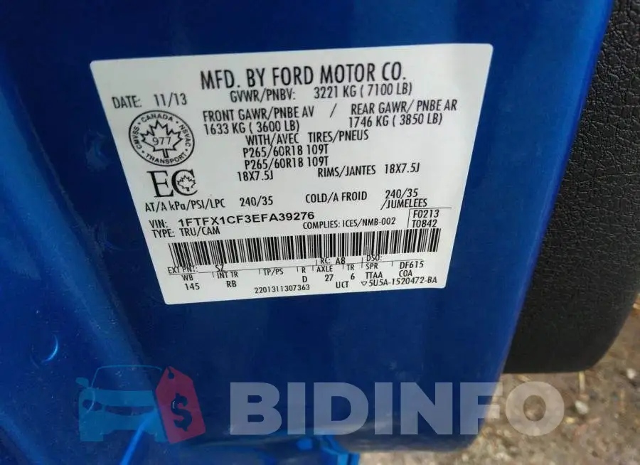 1FTFX1CF3EFA39276 Photo# 9