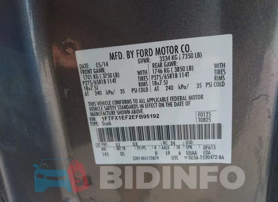 1FTFX1EF2EFB95192 Photo# 9