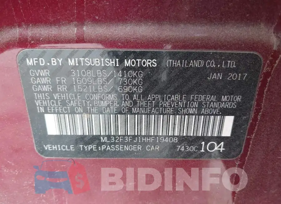 ML32F3FJ1HHF19408 Photo# 9