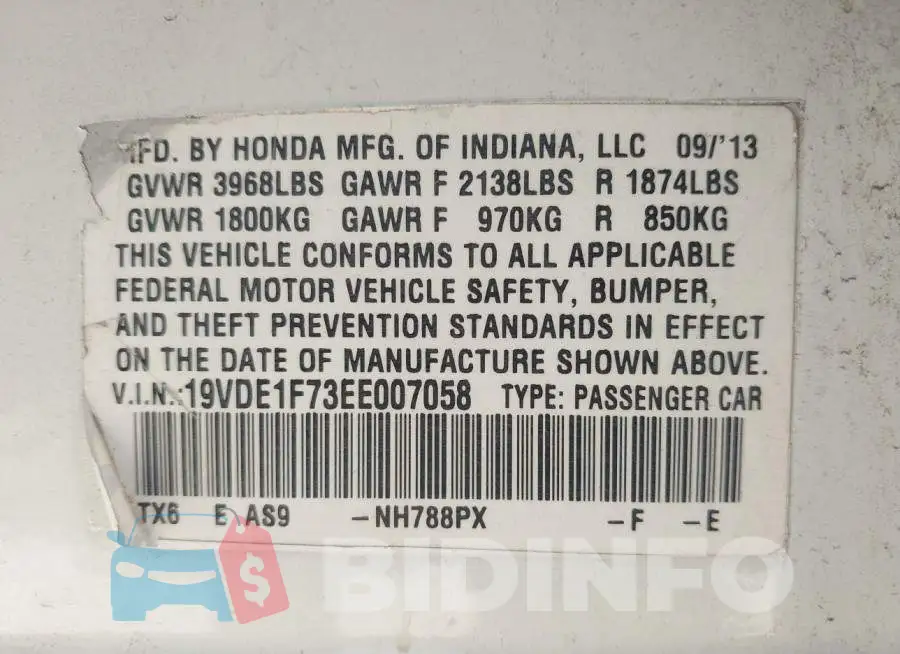 19VDE1F73EE007058 Photo# 9