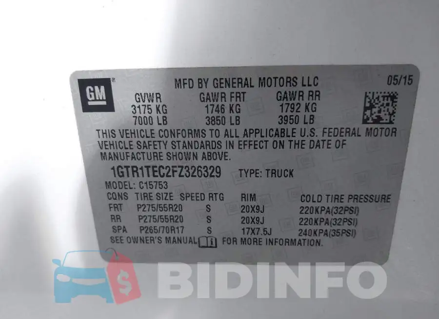 1GTR1TEC2FZ326329 Photo# 9