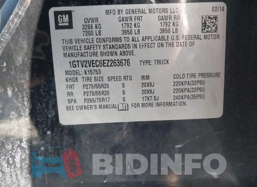 1GTV2VEC6EZ263676 Photo# 9