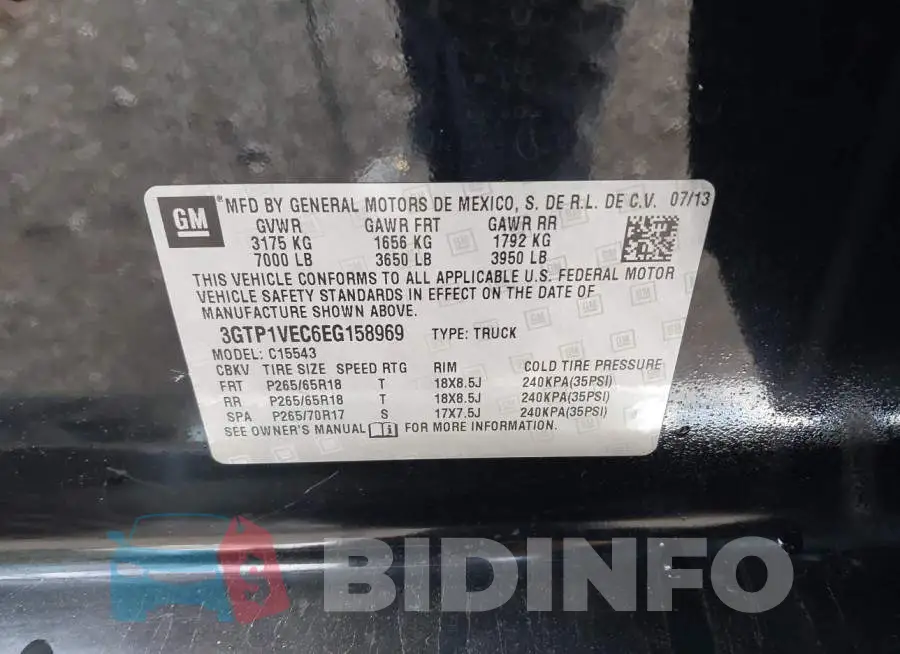 3GTP1VEC6EG158969 Photo# 9