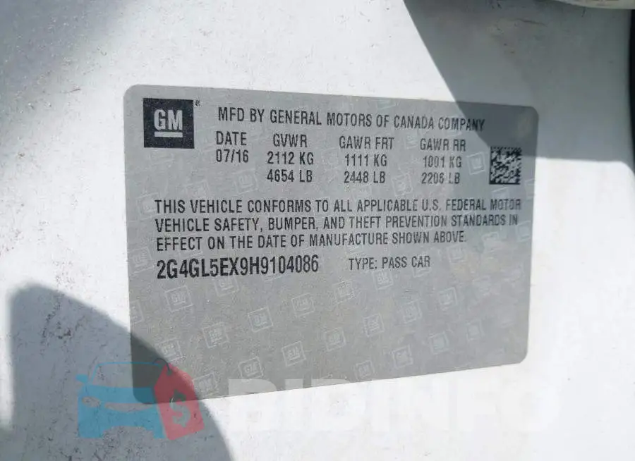 2G4GL5EX9H9104086 Photo# 9