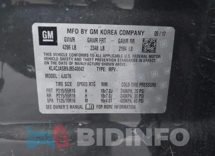 KL4CJASB9JB540042 Photo# 9