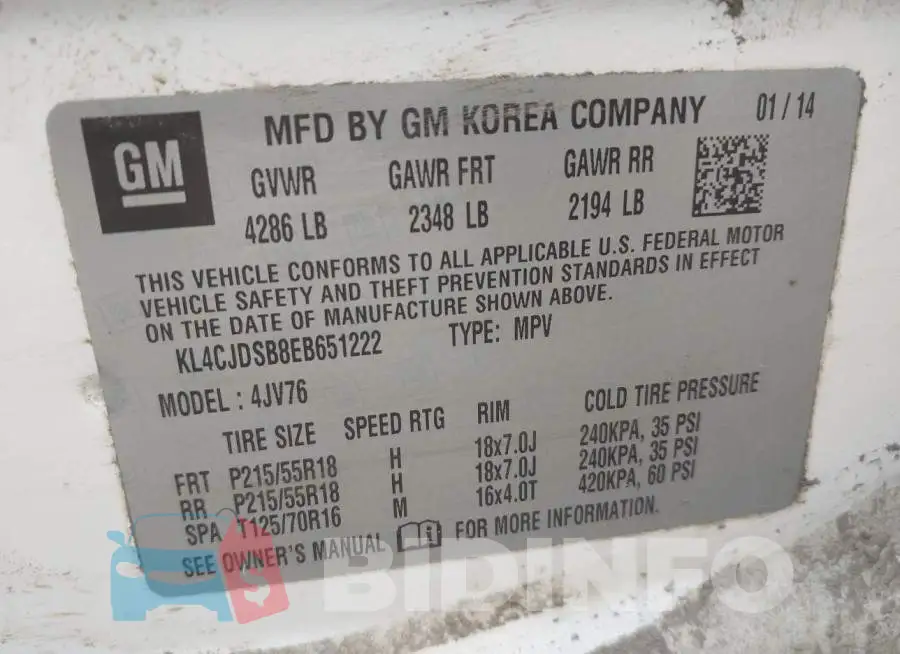 KL4CJDSB8EB651222 Photo# 9