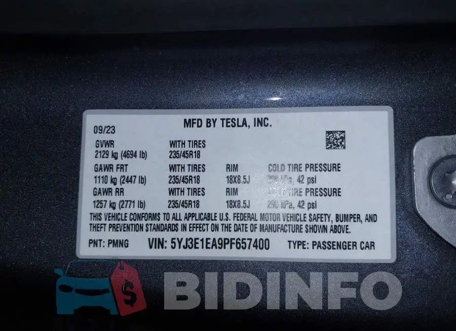 5YJ3E1EA9PF657400 Photo# 9