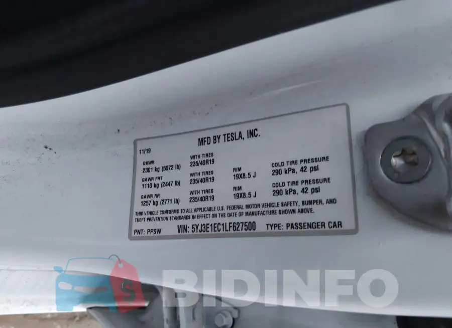 5YJ3E1EC1LF627500 Photo# 8