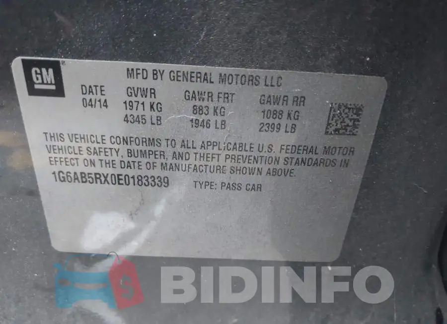 1G6AB5RX0E0183339 Photo# 9