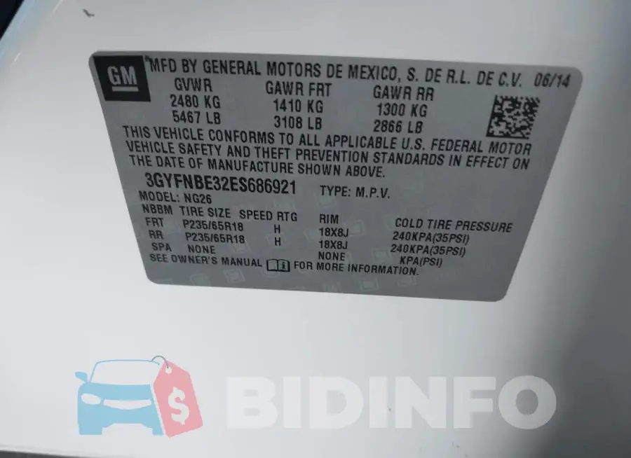 3GYFNBE32ES686921 Photo# 9