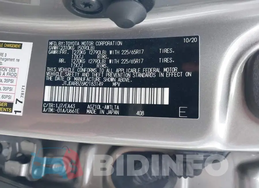 JTJDARBZ6M2183149 Photo# 9