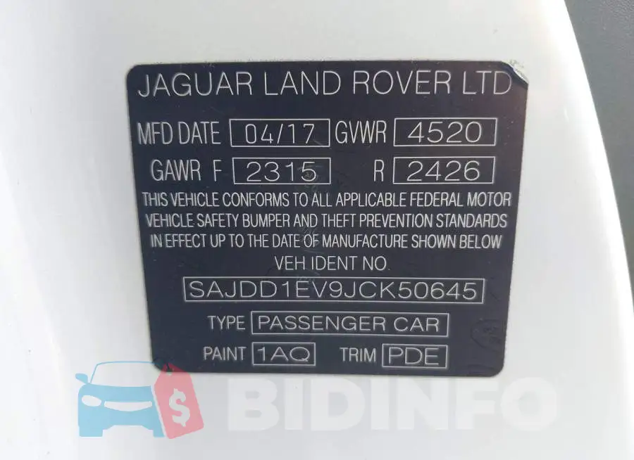 SAJDD1EV9JCK50645 Photo# 9