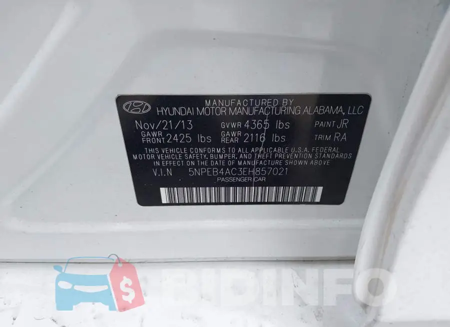 5NPEB4AC3EH857021 Photo# 9