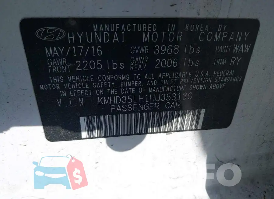 KMHD35LH1HU353130 Photo# 9