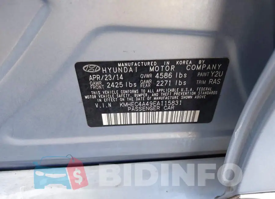 KMHEC4A49EA115831 Photo# 9