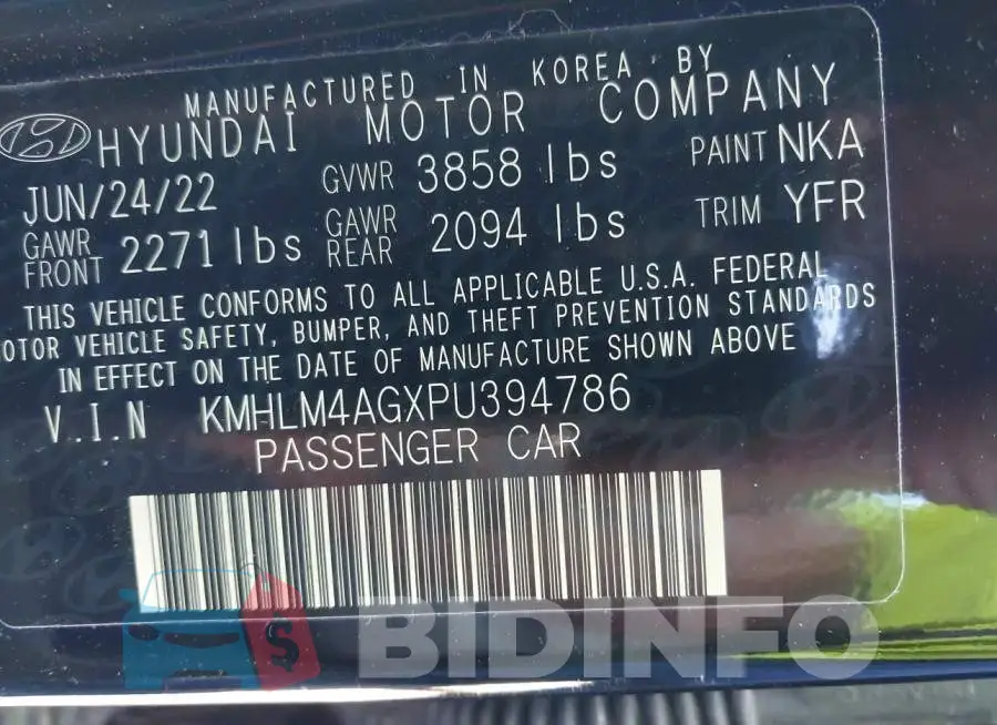 KMHLM4AGXPU394786 Photo# 9
