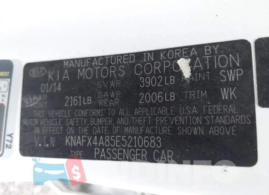 KNAFX4A85E5210683 Photo# 9