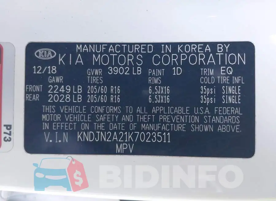 KNDJN2A21K7023511 Photo# 9
