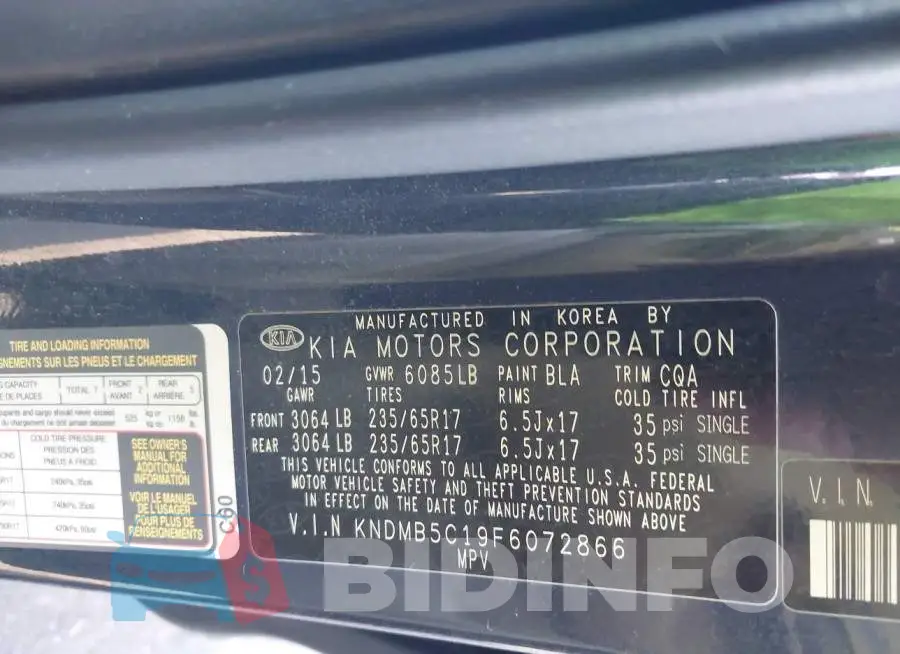 KNDMB5C19F6072866 Photo# 9