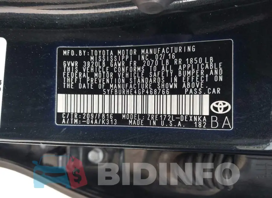 5YFBURHE4GP468766 Photo# 9